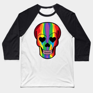 Loverboy Skull - Color Waves Baseball T-Shirt